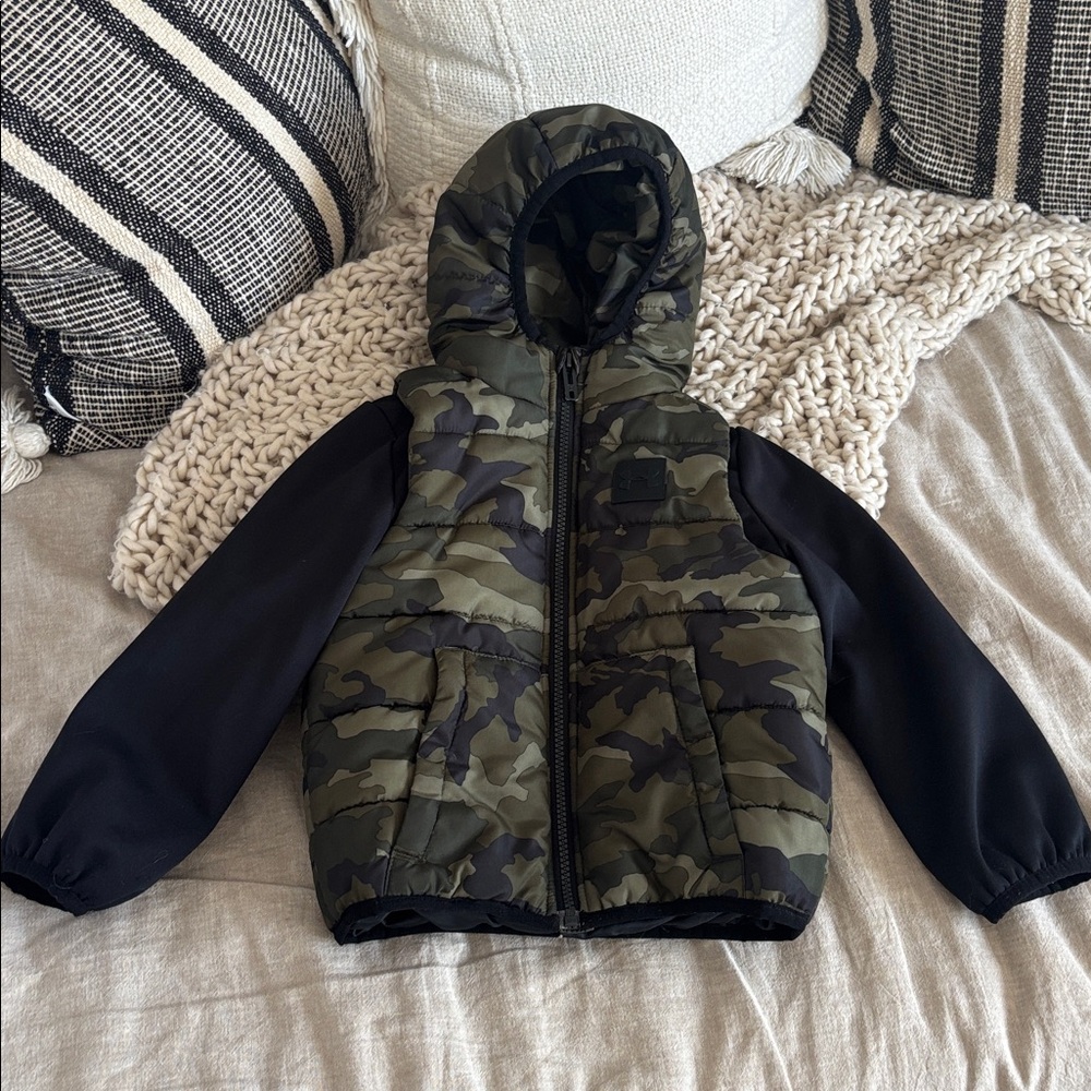 Under armour 4 toddler coat puffer vest jacket camo black